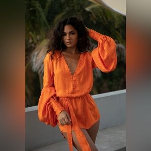 ORANGE HARLEQUIN RAT & BOA DRESS